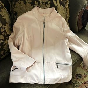 Womens jacket. Feels like leather. Light pink.